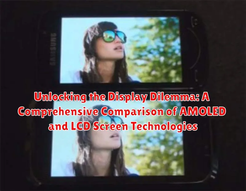 Unlocking the Display Dilemma: A Comprehensive Comparison of AMOLED and LCD Screen Technologies Unlocking the Display Dilemma: A Comprehensive Comparison of AMOLED and LCD Screen Technologies